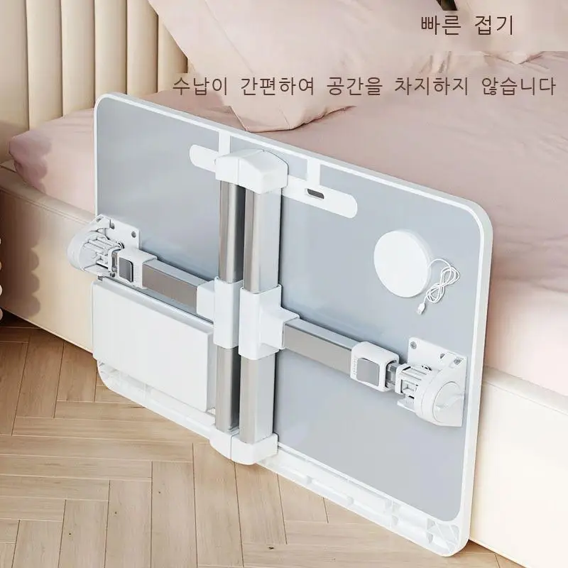 Laptop Bed Tray Table Adjustable Portable Standing Desk with Storage Drawer Foldable Lap Tablet Table for Sofa