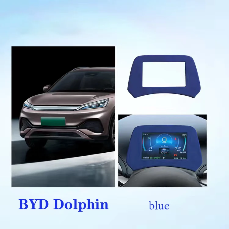 ZLWR BYD ATTO3 BYD instrument delfinowy pokrywa ochronne na ekran zamszowy materiał na ekran samochodowy ozdobna ramka rama ochronna