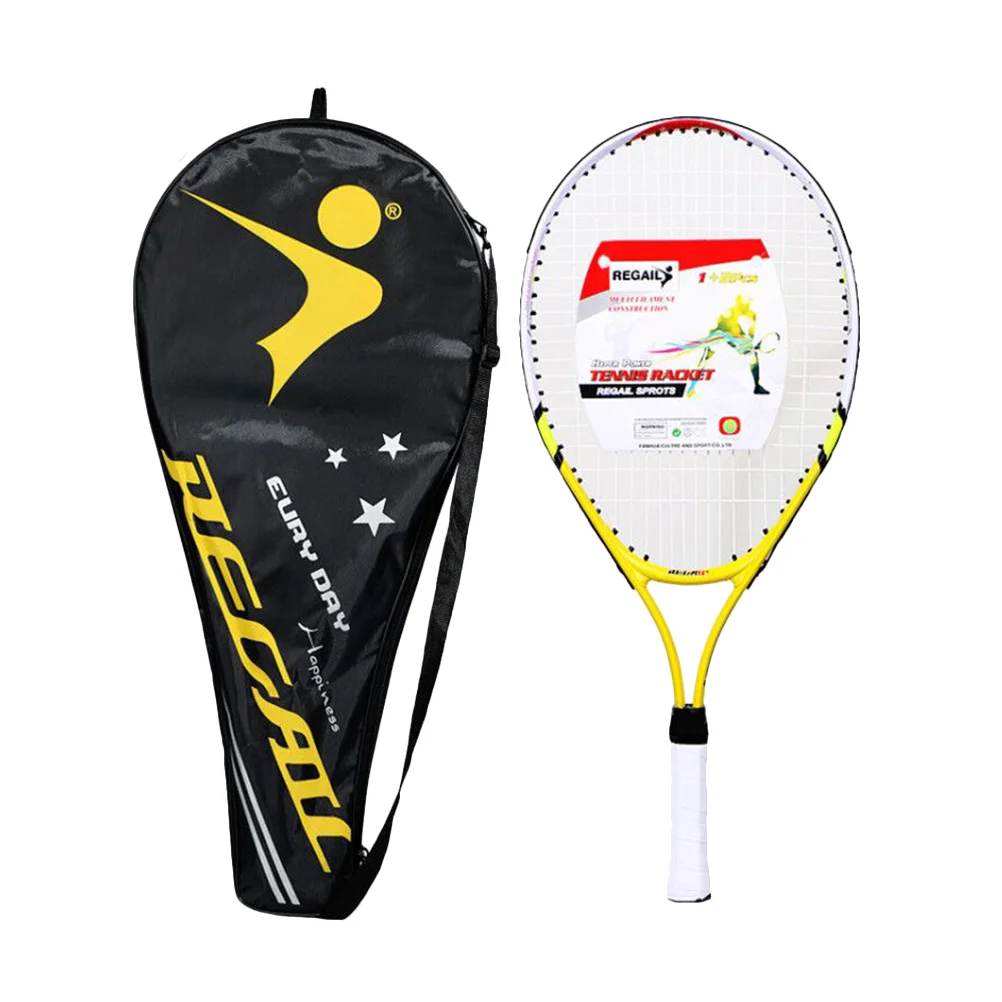 

Alloy Tennis Racket with Bag Parent-Child Sports Game Toys for Children Teenagers Playing Game Outdoor (Yellow)