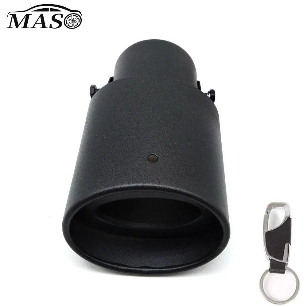 63mm Straight Car Exhaust Pipe Black Universal Car Exhaust Muffler End Silencer Tail Throat