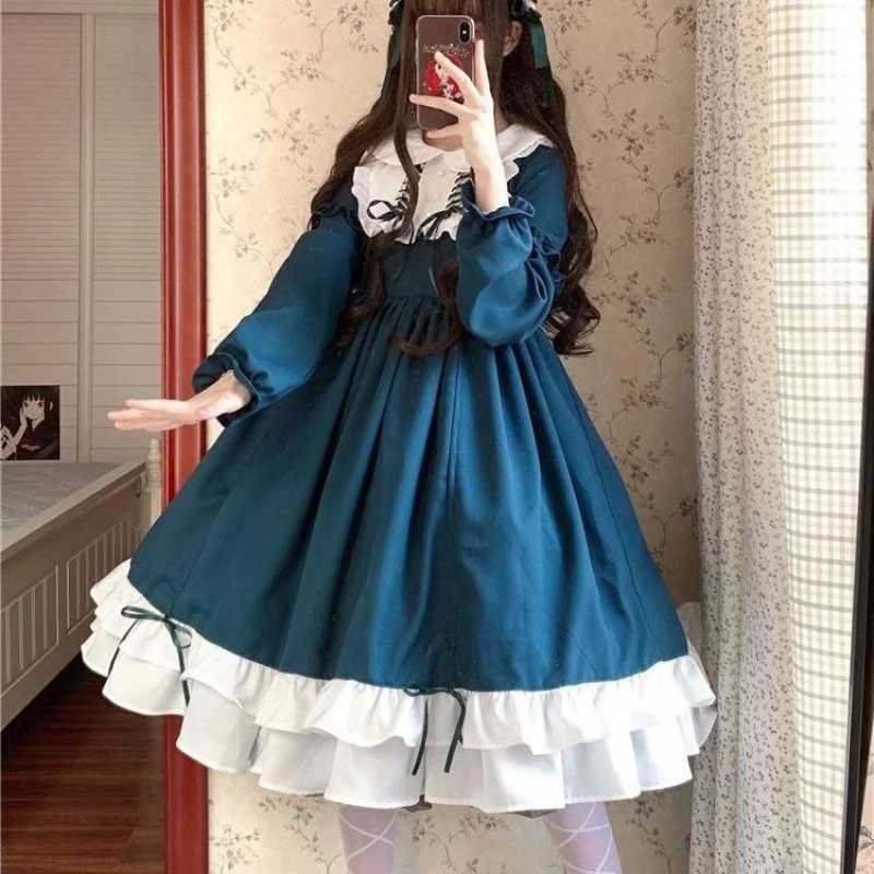 Vestido Kawaii Anime para Mulheres, Vestido de Princesa, Vestido Vintage,  Doce Lolita, Era Vitoriana, Roupas Cosplay, Linda Garota Estética -  AliExpress