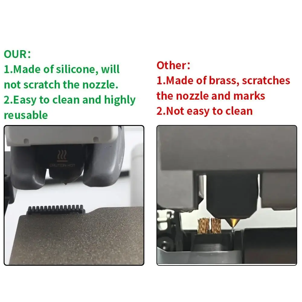 Silicone Nozzle Cleaning Brush for 3D Printers