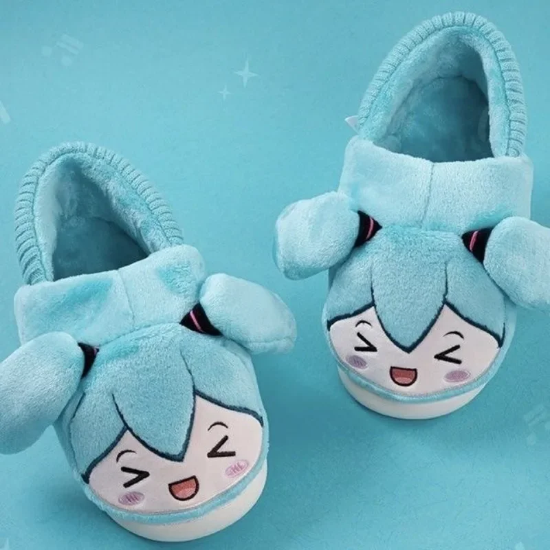hatsune-miku-two-dimensional-anime-cartoon-plush-slippers-miku-new-winter-cute-kawaii-anti-slip-creative-trend-warm-home-shoes