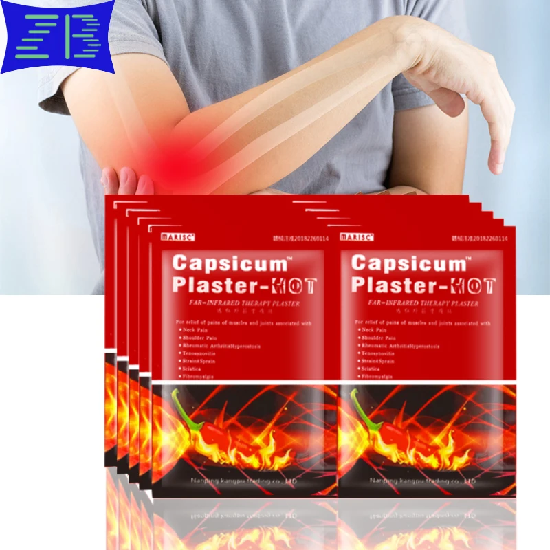 Hot Pain Relief Patch Capsicum Medical Plaster Treat Muscle Strain Back Pain Knee Joint Ache Self-Heat Adhesive Stickers 80Pcs