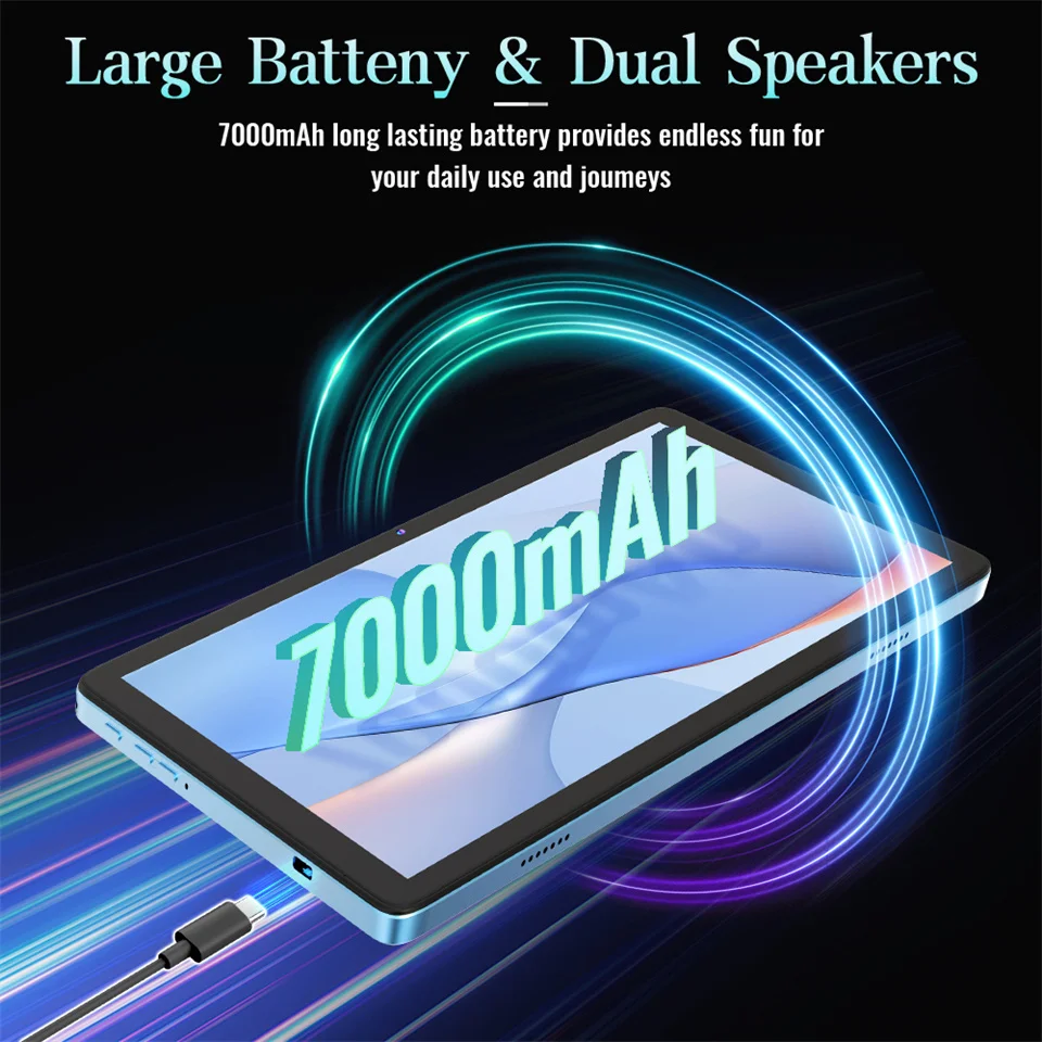 Android Tablet Npad15 Tablet 10.1'' FHD 12GB RAM + 512GB ROM MTK6735 Core 1280*800 Display Android 14 5G WIFI 7000mAh Dual Camera Type-C Tablets