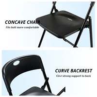 4 Pack Plastic Folding Chairs Stackable Commercial Chairs Portable Event Seating Black Chairs 2