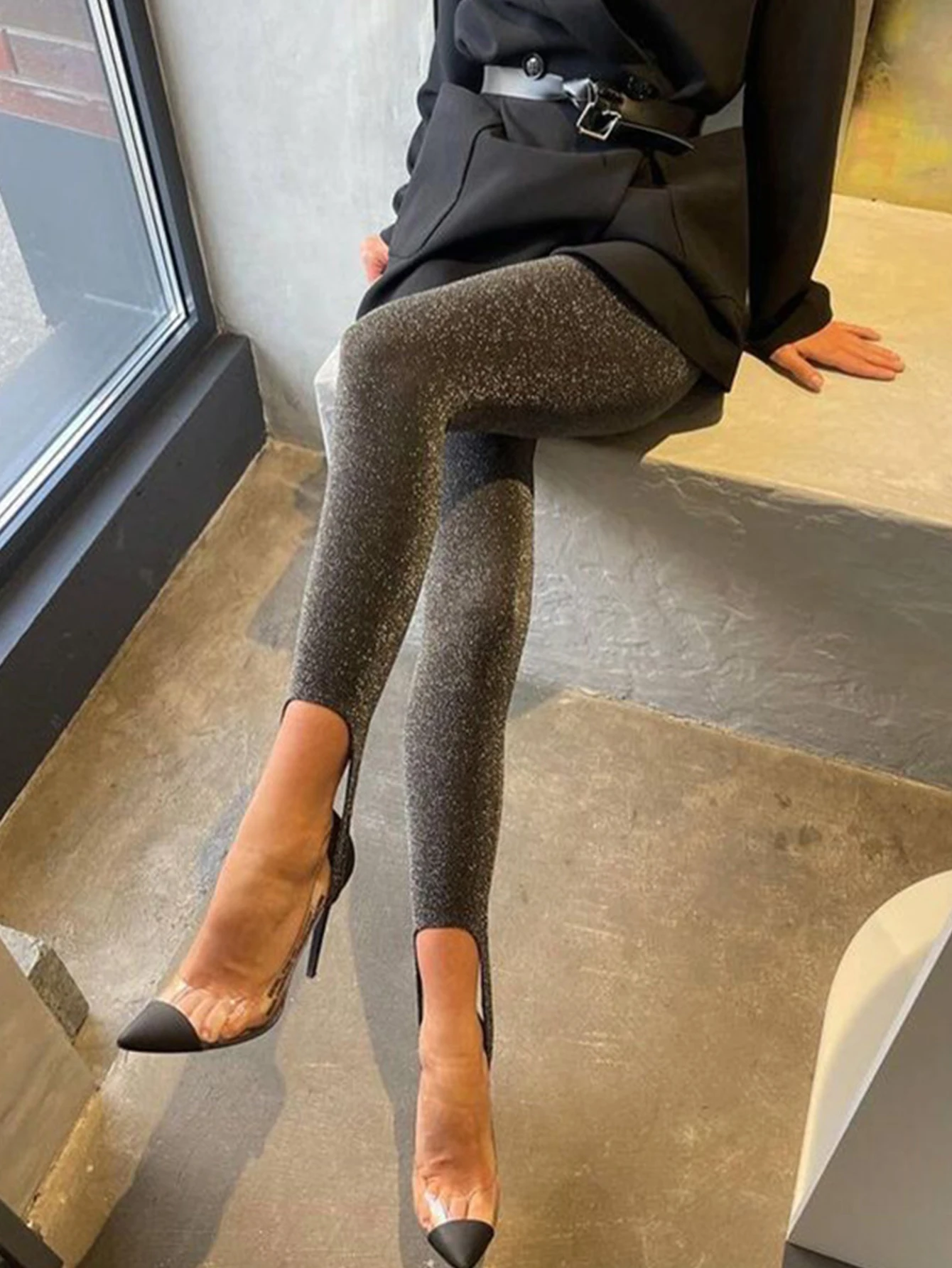 New Fashion Knit Bright Silk High Stretch Solid Color Pants Bright Silk Leggings Tight Foot High Stretch Pants For Women Best Sellers In Women's Clothing