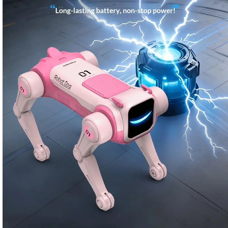 2026년형 새로운 원격 조종 로봇 강아지, 음성 제어, 프로그래밍 가능한 생체 공학 스턴트 애완견, LED 눈 조명, 어린이용 인터랙티브 장난감