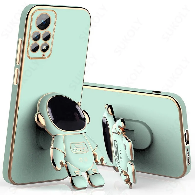Placcatura 3D Astronauta Caso Del Basamento Per Xiaomi Redmi Nota 11 10 9 Pro 11s 10s 9s Mi 11 Lite 5G NE 11T 10T Poco F3 X3 NFC M3 _voghion.com