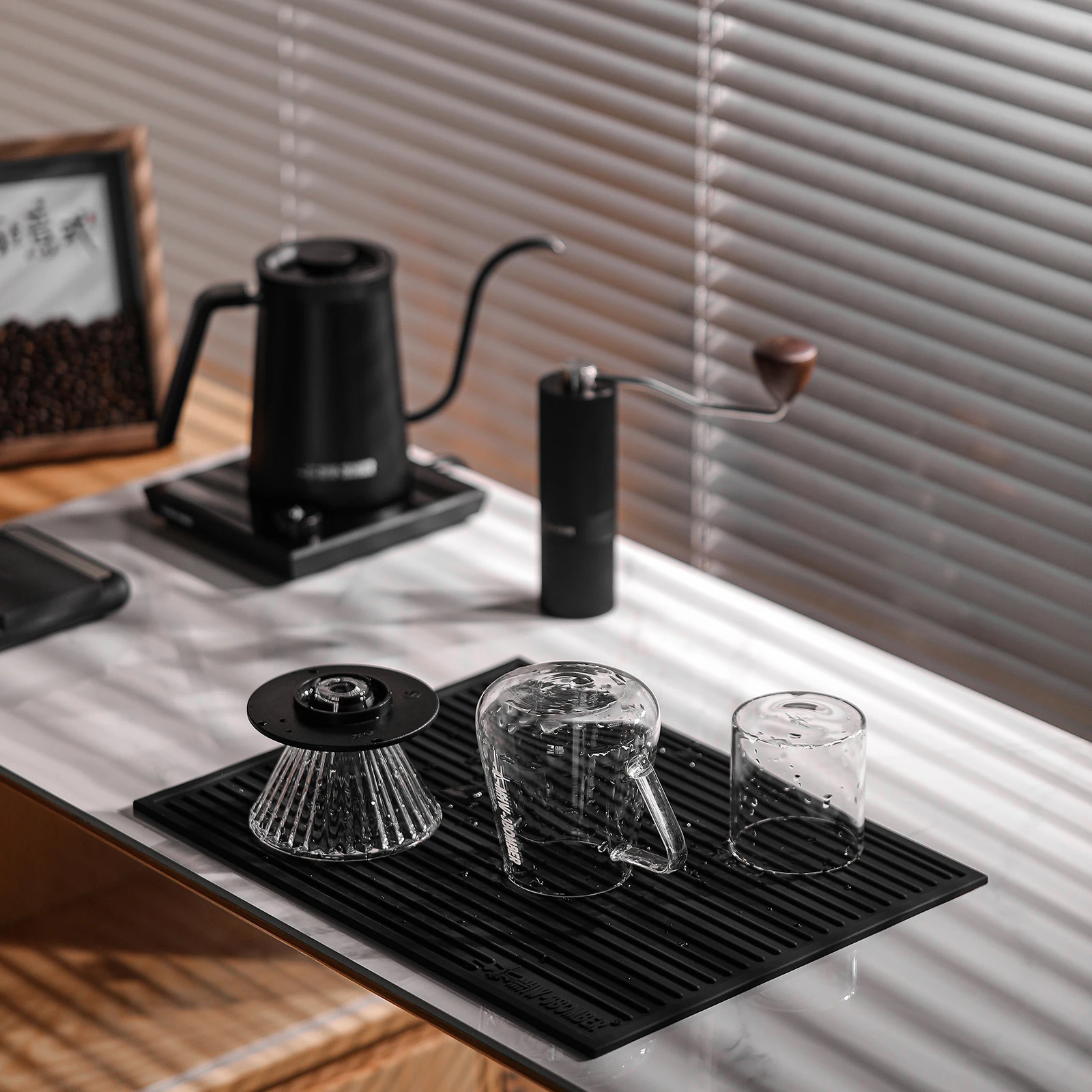 Coffee Bar Tamping Mat Dish Drying Mats for Kitchen Counter Silicone Dish Drying Mat Kitchen Dish Drying Pad Kitchen Accessories