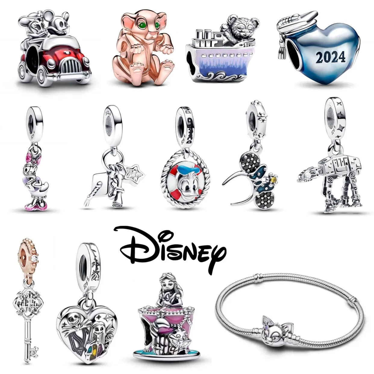 New925SterlingSilverMINISODisneyWinnieThePoohDonaldDucCharm
