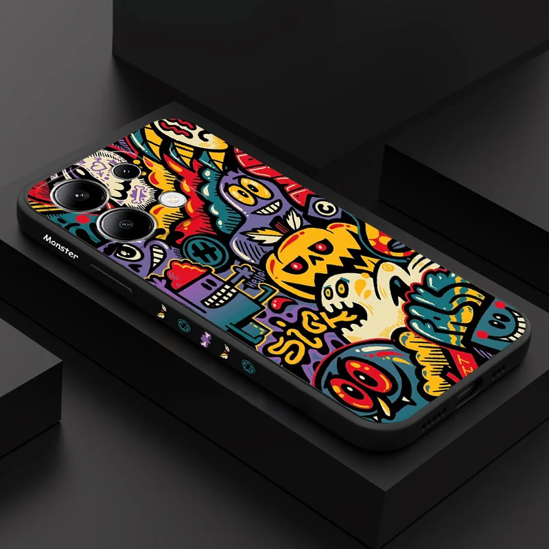Liquid Silicone Pumpkin Monster Phone Case Cover