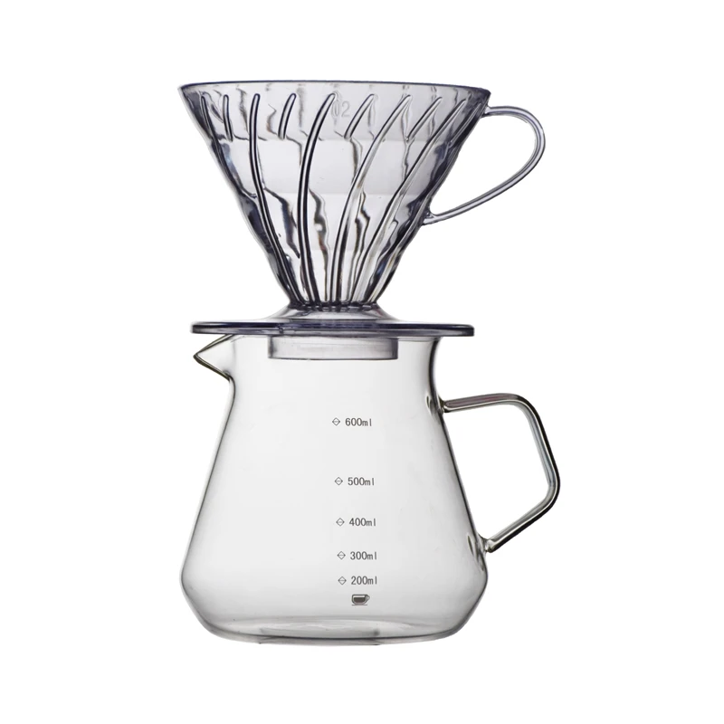 Coffee Dripper Set Pour Over Coffee Dripper Set 600ml Glass Server V02 Funnel Drip Maker with Filter Paper