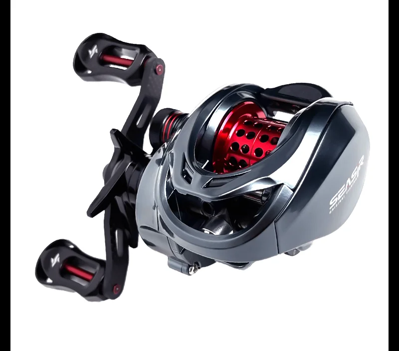 Seasir Mansory Baitcasting Angelrolle, 146 g, ultraleichtes Carbon, 11+1 7,3:1 HS-Verhältnis, Hybrid-Keramiklager, Doppelspulen, Meerwasser – Detail 12