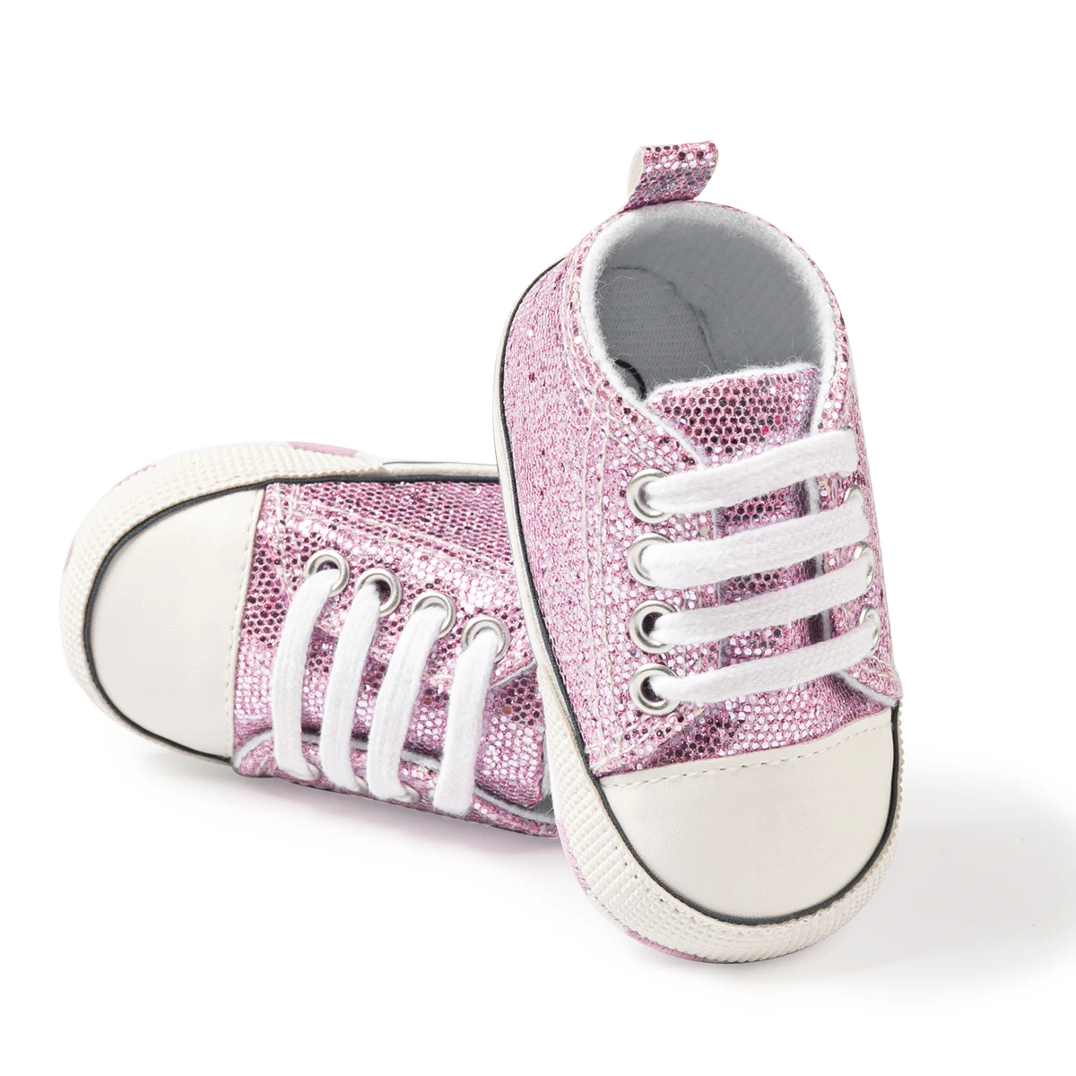 Newborn Sequin Canvas Baby Shoes 5