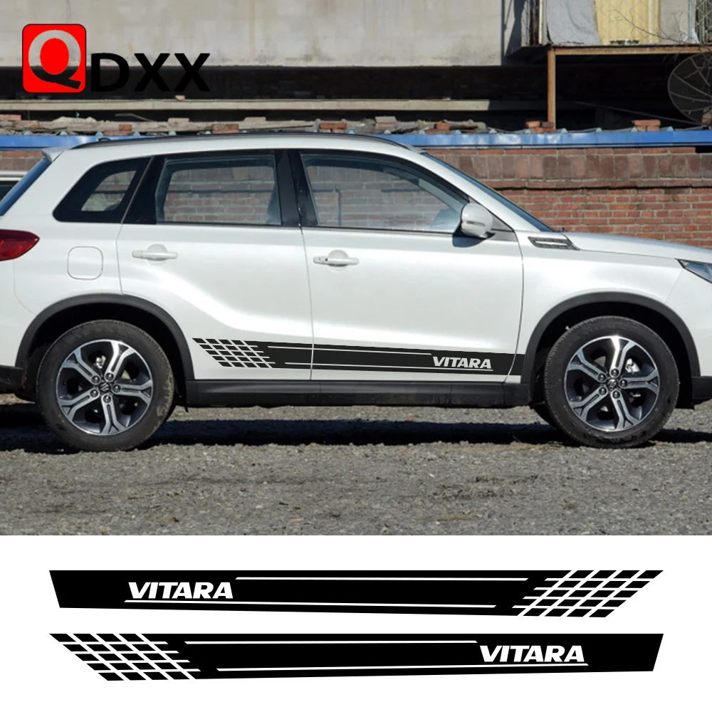 2pcsCarBothSideDoorForSuzukiVitaraStickersAutoStripeVinyl