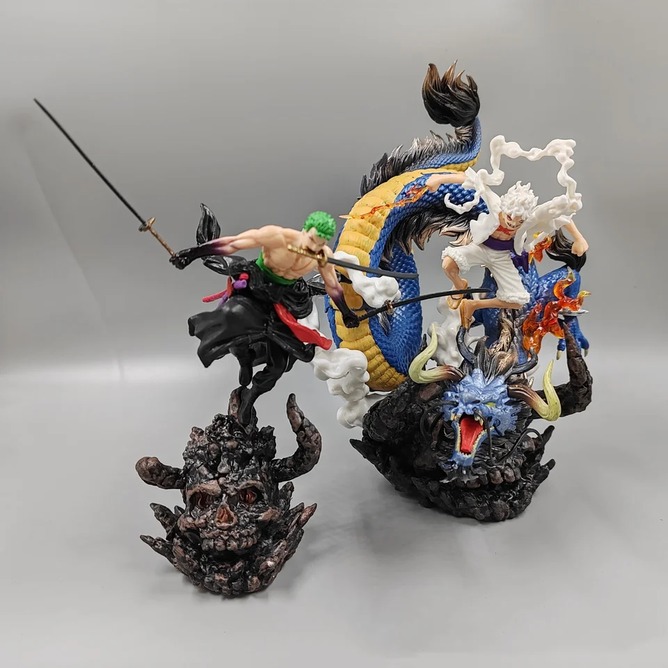 Anime One Piece Luffy Gear 5 Nika Zoro Vs Kaido anime figure
