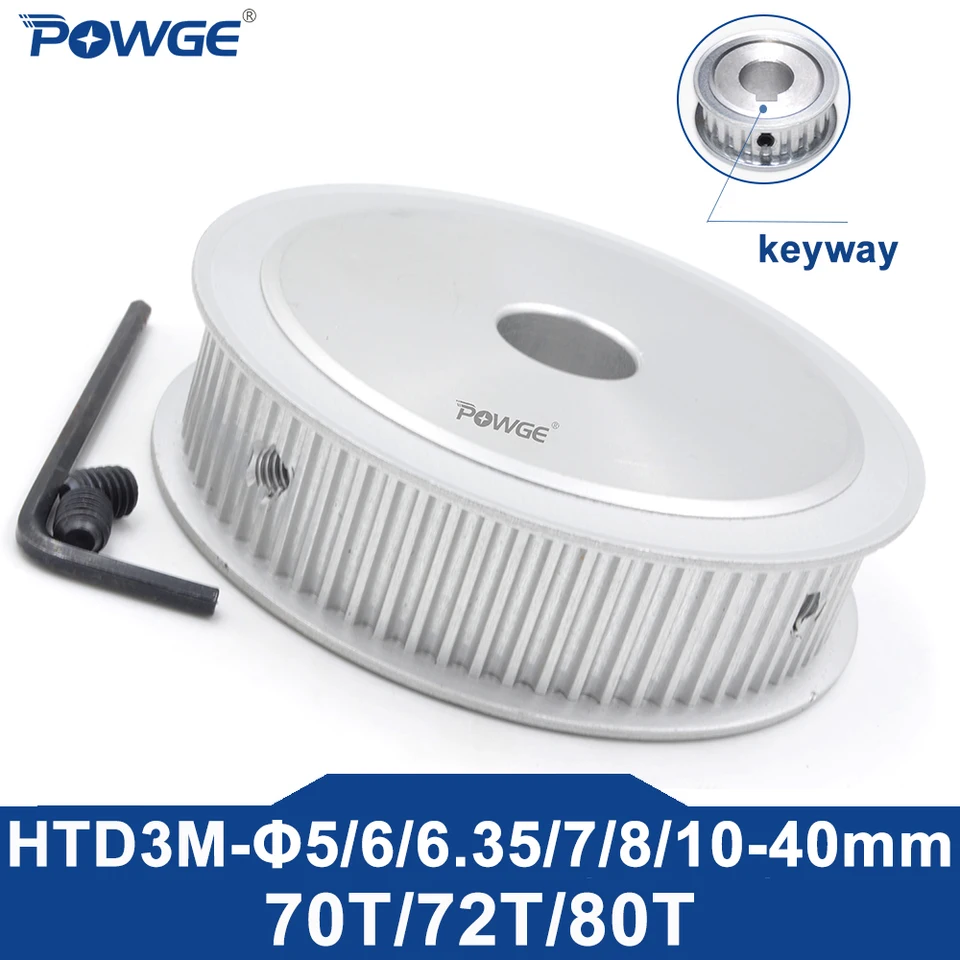 Poulie HTD 3M 72 Dents - Alésage 8 à 22 Mm - Pour Courroie Synchrone 3M - Usage CNC, Gravure Laser