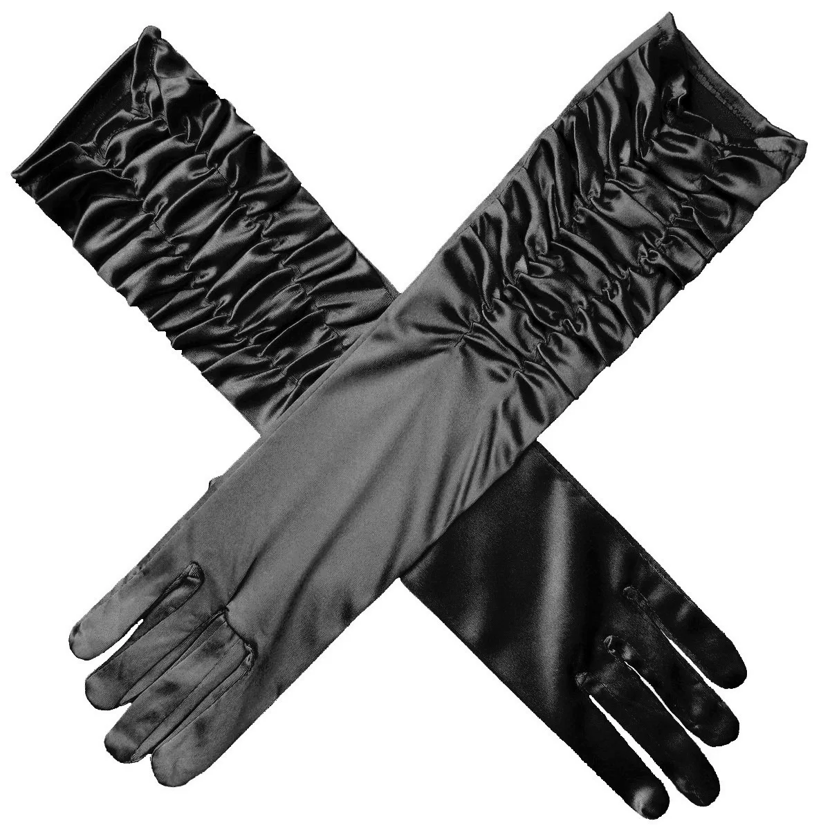 Women's Shiny Stretchy Satin Dress Gloves Opera Party Bridal Dance Gloves