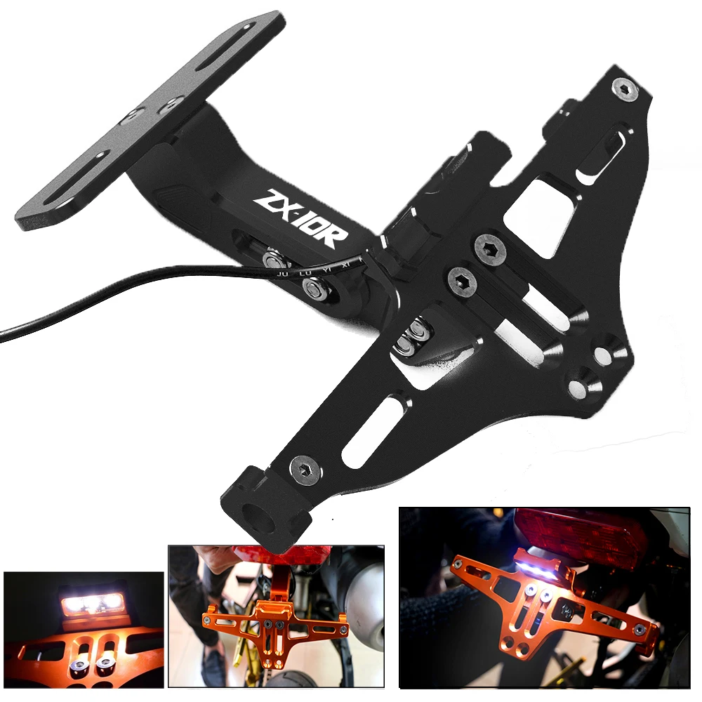

Для Kawasaki ZX10R ZX 10 R 2005 2006-2023 держатель для заднего номерного знака мотоцикла и указатели поворота светодиодная рамка для номерного знака