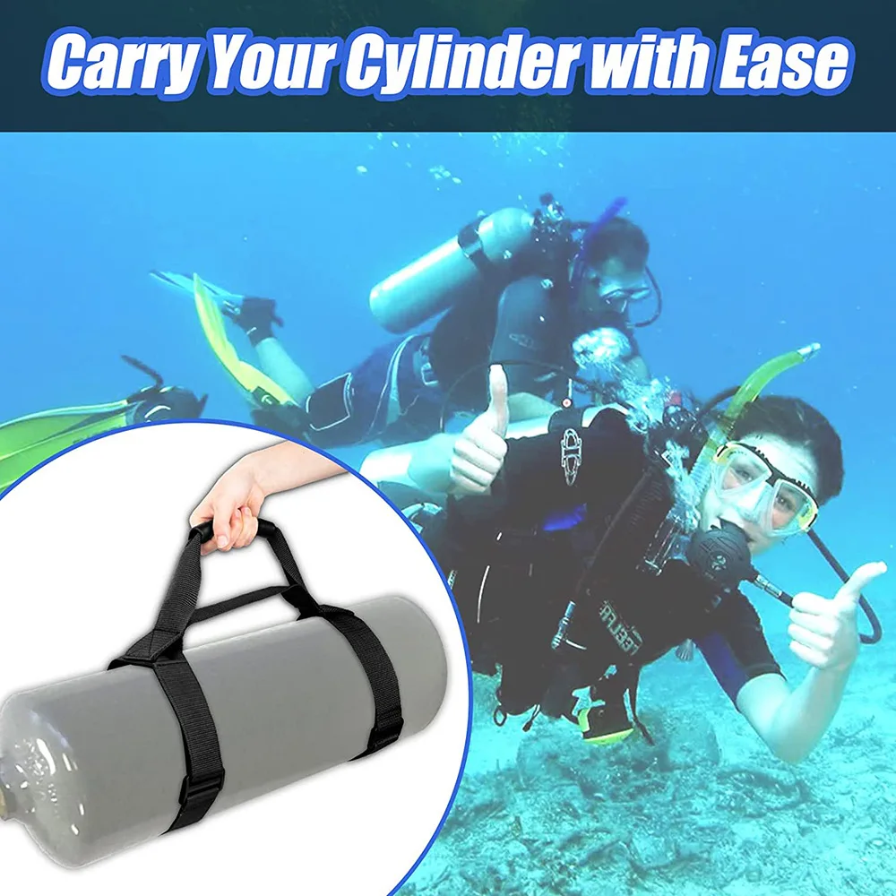 Portable Scuba Diving Tank Handle Air Cylinder Carrier Bottle Holder Strap Adjustable Water Sports Accessories 3