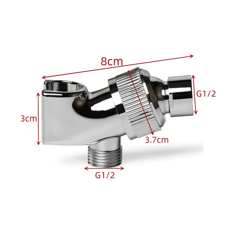 G1/2" 3 Way Tee Connector Shower Adapter Adjustable Water Diverter Valve Arm Mounted Faucet Sprinkler Holder Bathroom Accessory
