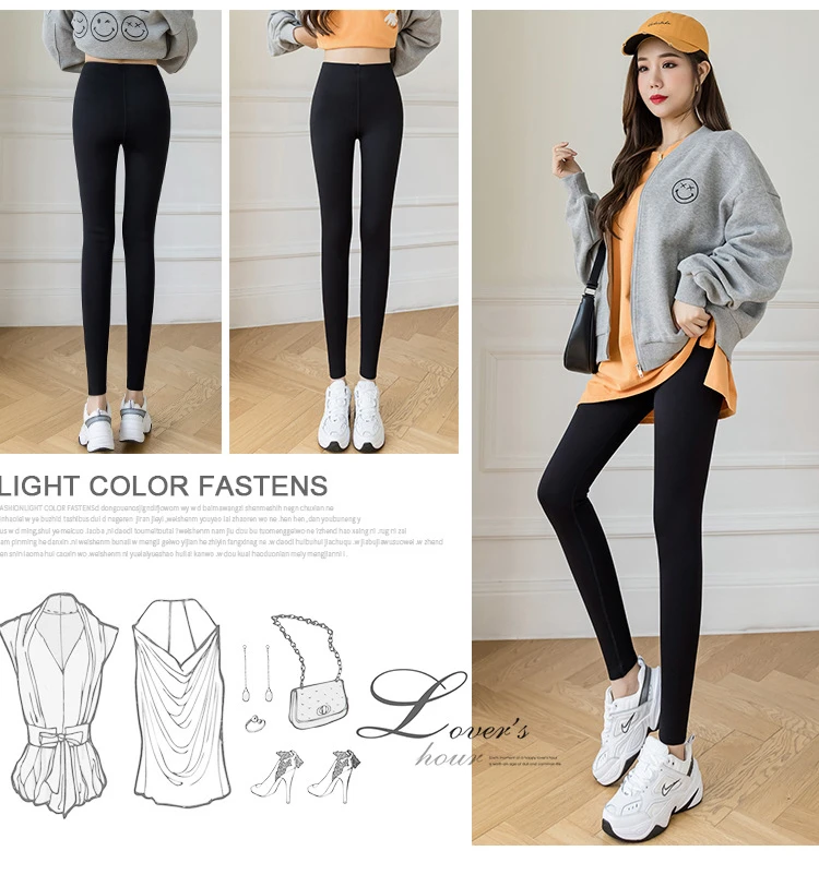 CHRLEISURE Zimske sportske ženske tople crne debele uske Veet hlače elastične push-up modne uske tajice ženske nove_voghion.com