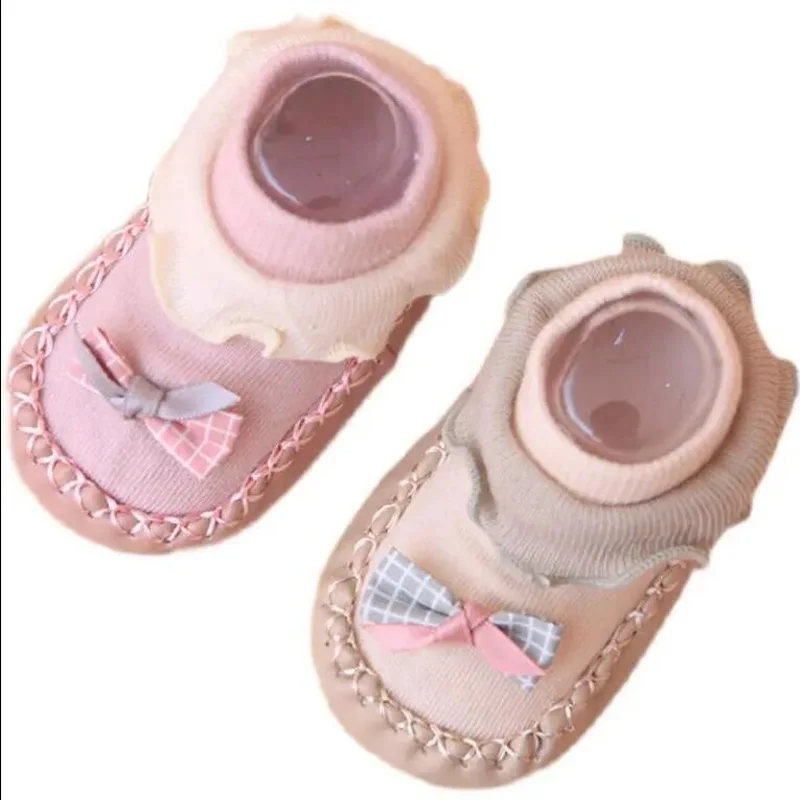 Fall Winter 0-2 Year Old Baby Socks Cute 3D Cartoon Doll Sock Warm Cute Socks Baby Girl Boy Sock Bow tie anti slip socks 5