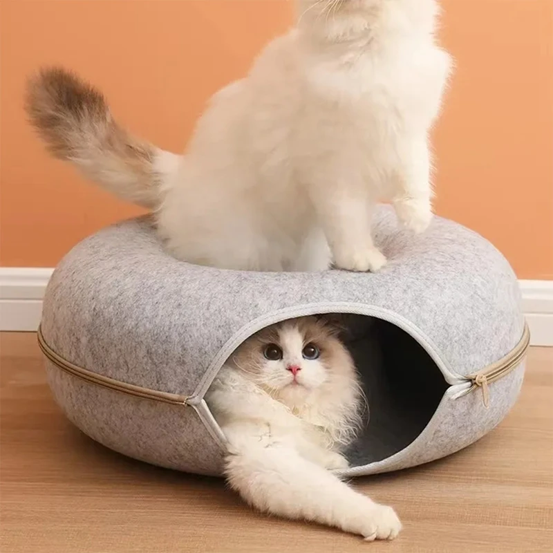 

Лежанка для кошек, Интерактивная игровая туннель для домашних питомцев, игрушка двойного назначения для использования в помещении, спортивное оборудование для котят, тренировочная игрушка для кошек