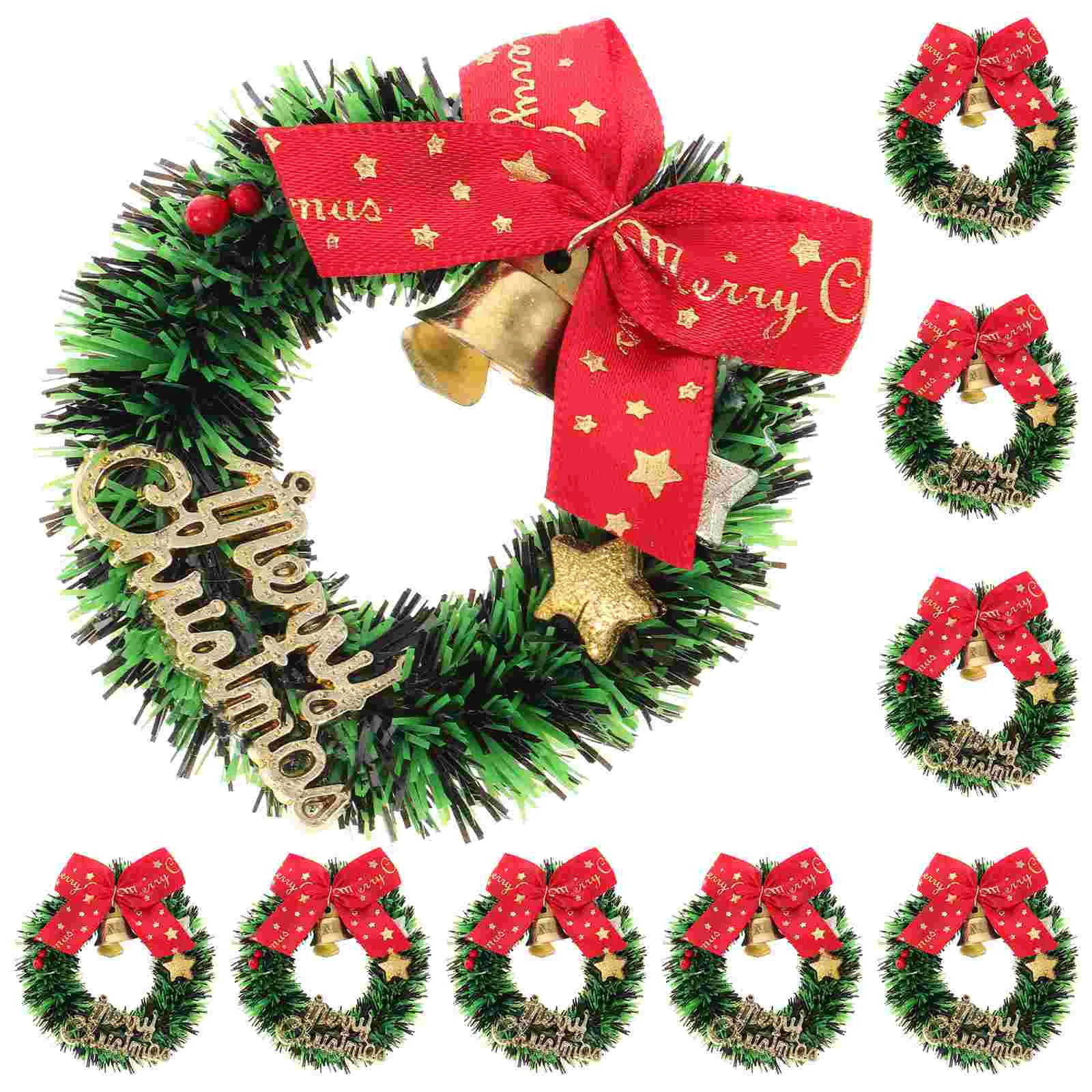 

Wall Decoration Christmas Tree Wreaths Dining Table Decorations Miniature Simulated Furniture Ornament Bow Plastic Front