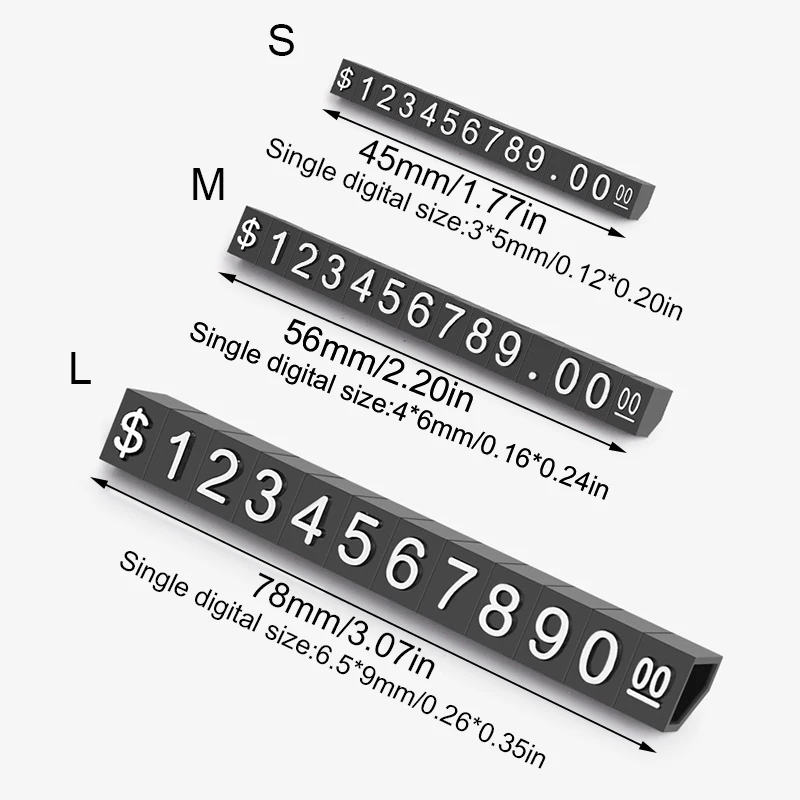 10sets Dollar Number Adjustable Mini Cube Price Tag Display Stand Price Number Labels For Clothes Phone Laptop Jewelry Price