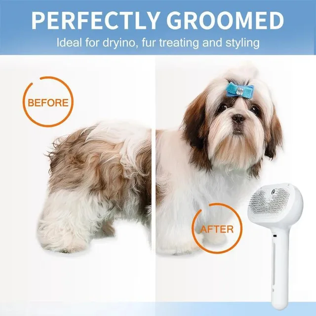 Cat Dog Comb Pet Steam Massage Brush Safe Round Head Soft Teeth Spray Hair Removal Comb for Universal for Cats Dogs Accessories 5