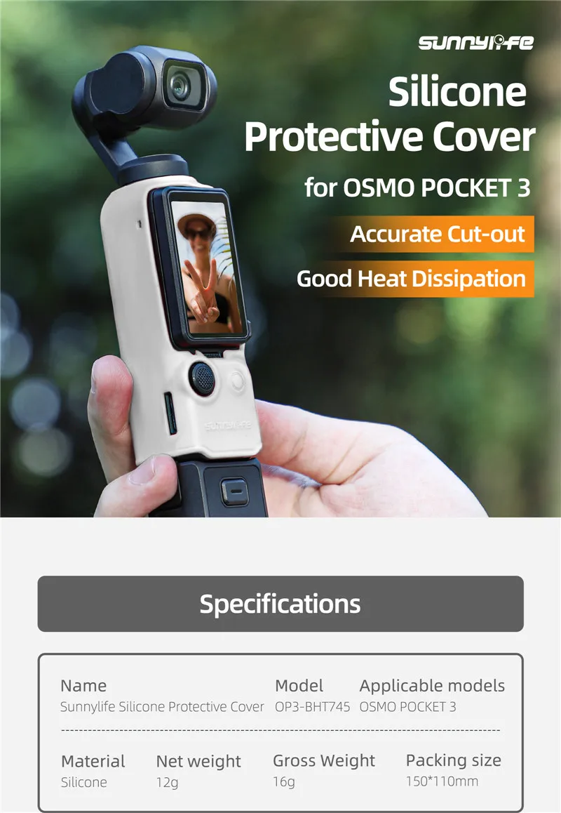 Silicone Protective Cover for DJI Pocket 3 Anti-Scratch Gimbal Camera Handle Protective Case Lens Cap for Osmo Pocket 3