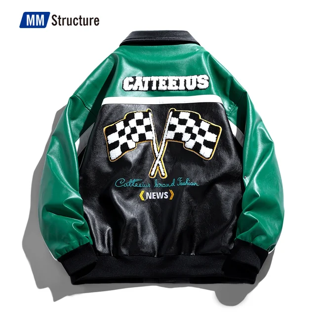 대담한 패치워크, 고품질 소재, 다양한 스타일링 옵션을 갖춘 자수 대표팀 가죽 자켓은 패션, 편안함, 내구성을 완벽하게 조화시킨 패션 스테이플입니다.
