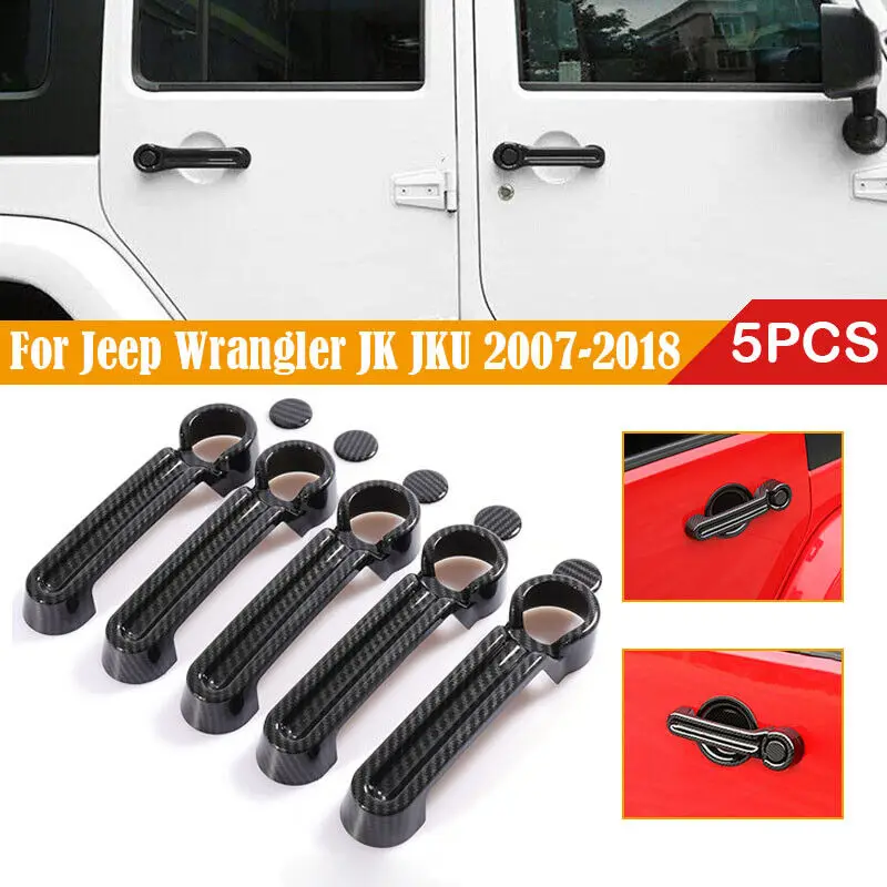 

Для Jeep Wrangler JK JKU 2007-2018 Liberty Dodge Nitro Стиль углеродного волокна внешняя дверная ручка молдинг крышка отделка декор