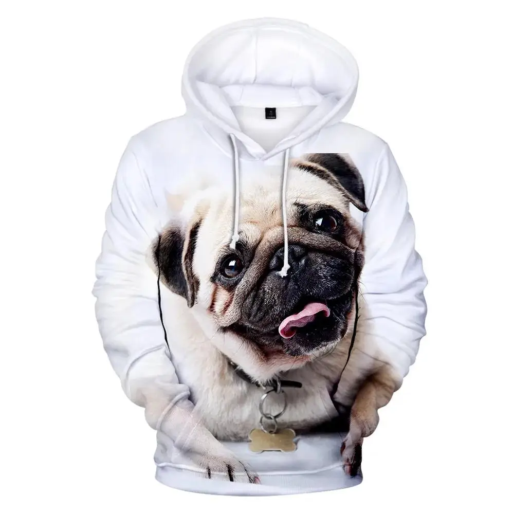 2023 Fashion 3D Pug Hoodies Men Women Sweatshirts Harajuku Hoodie Pullover Hot Autumn 3D Pug Hooded Casual Boys Girls Streetwear