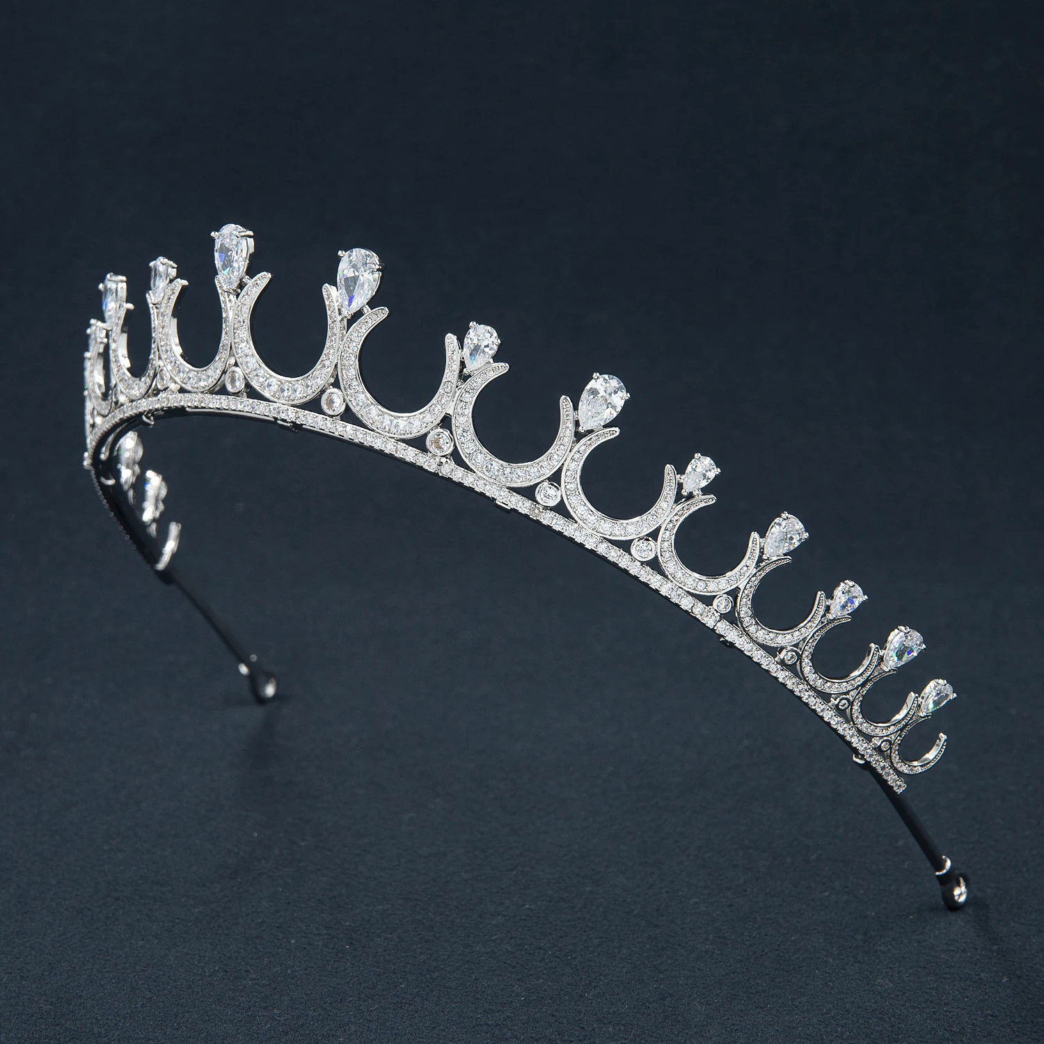 New Cubic Zirconia Royal Tiara for Wedding,Crystal Bridal Headpiece Diadem for Girl,Prom,Party Head Jewelry