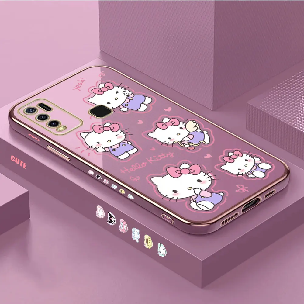 thumbnail image 1 of Funda enchapada de Hello Kitty de dibujos animados para Motorola Moto G60, G53, G52, G50, G40, G30, G22, G10, G9, G8, E20, E7, E7I, Power Plus Play Cover, 1 of 5