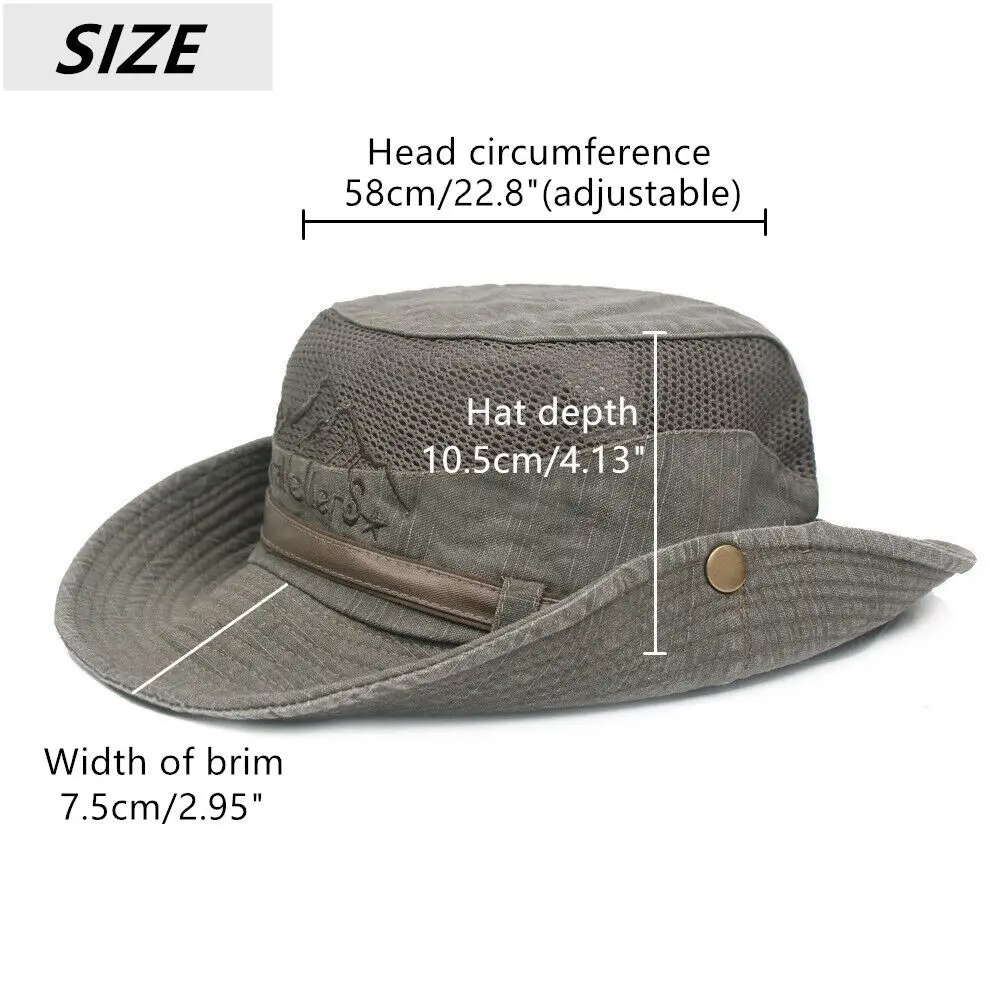 Foldable Cotton Sun Protection Hat Adjustable Breathable Wide Brim Fishing Cap Bucket Hat Jungle Outdoor Camping Accessories sun hat fisherman hat sun protection hat