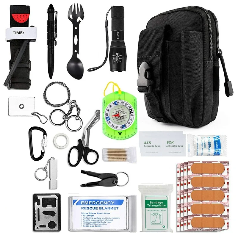 Survival Kits Survival Gear And Equipment Hunting Fishing Includes Line Saw  Paracord Pin Return Pin Hiking Buckle Etc - AliExpress