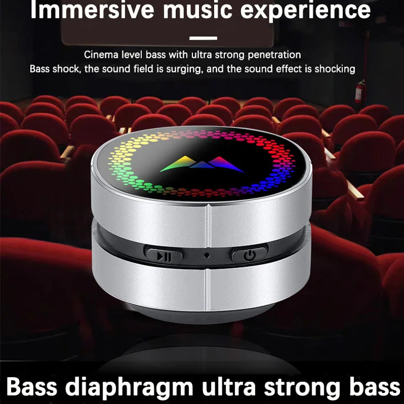 Mini Bone Conduction Bluetooth Speaker Portable Shocking Bass Soundbar Wireless TWS Music Player Long Endurance Colorful Light