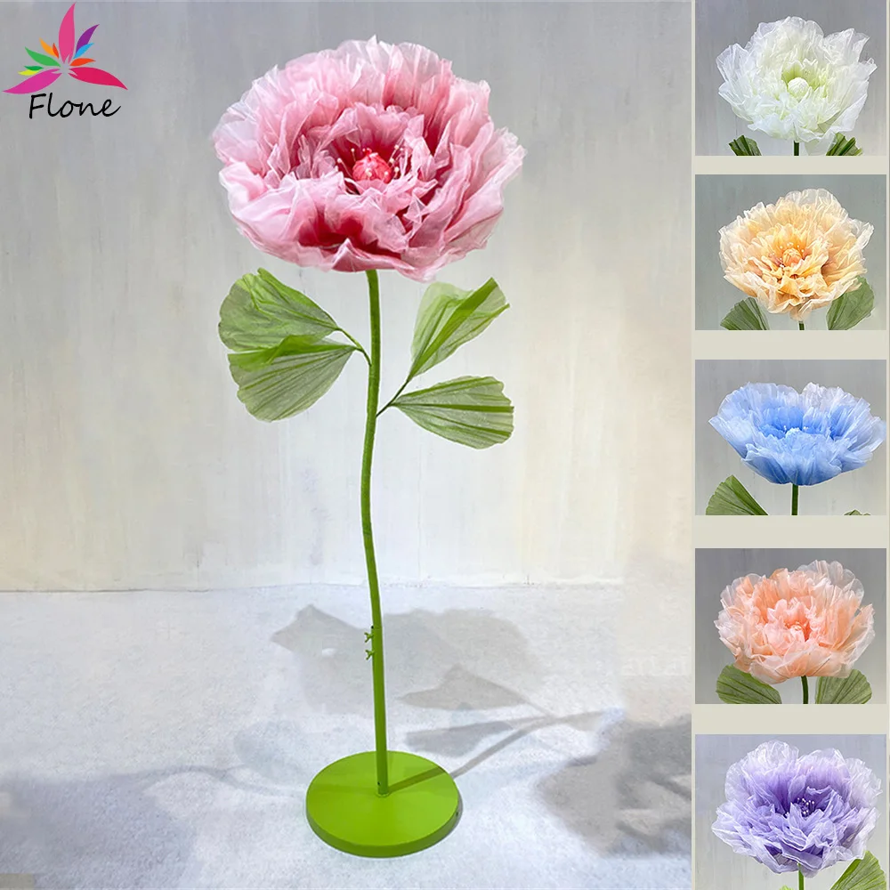 

Big Gauze Mesh Flower Height 6.5ft Purple Pink Artificial Flower for Wedding Decoration Road Guide Flores Gigantes Decoracion