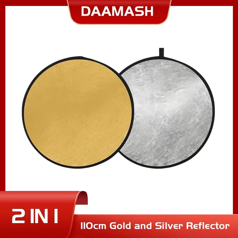 110cm Photography Reflector 2 In 1 Golden Silver Round Reflection Collapsible Multi-disc Studio Portable Selfie Reflector