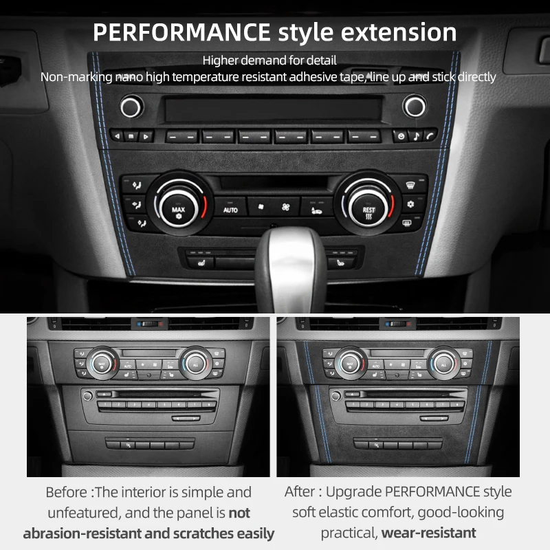 Alcantara Center Console CD Panel Trim Stickers for BMW E92 E90 E93 Series 3 Car Interior Tuning car interior trim