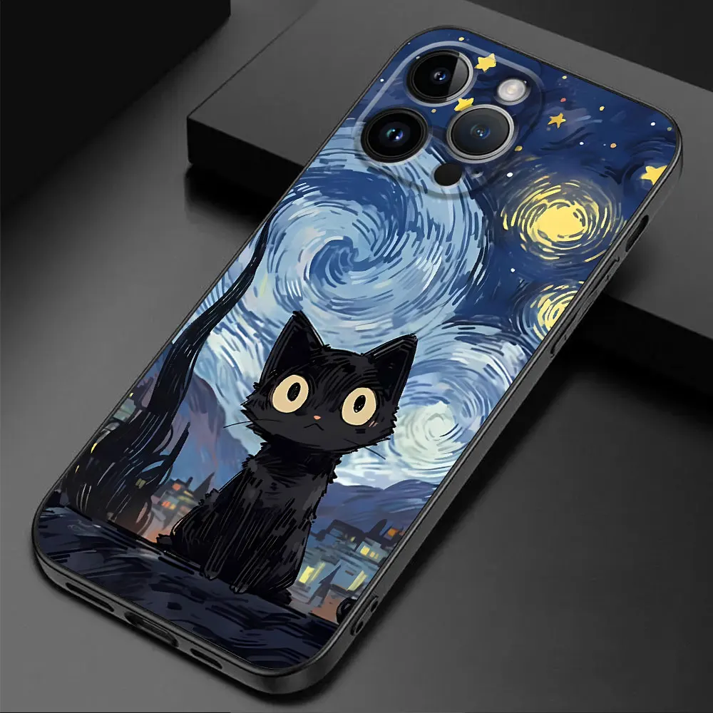 Starry Sky Cat TPU Soft Phone Case