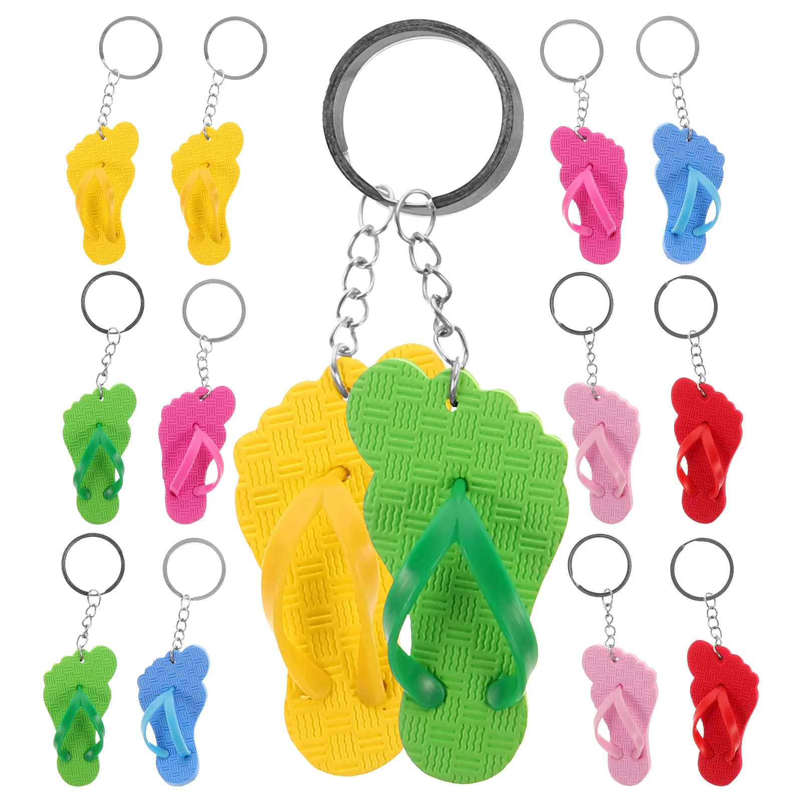 

20pcs Slipper Design Keychain Mini Shoes Keychain Cartoon Slipper Keyrings
