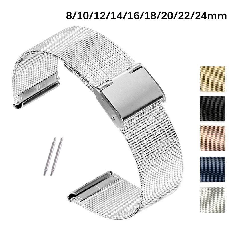 Elegant Milanese Stainless Steel Mesh Loop Band - Universal Replacement Bracelet