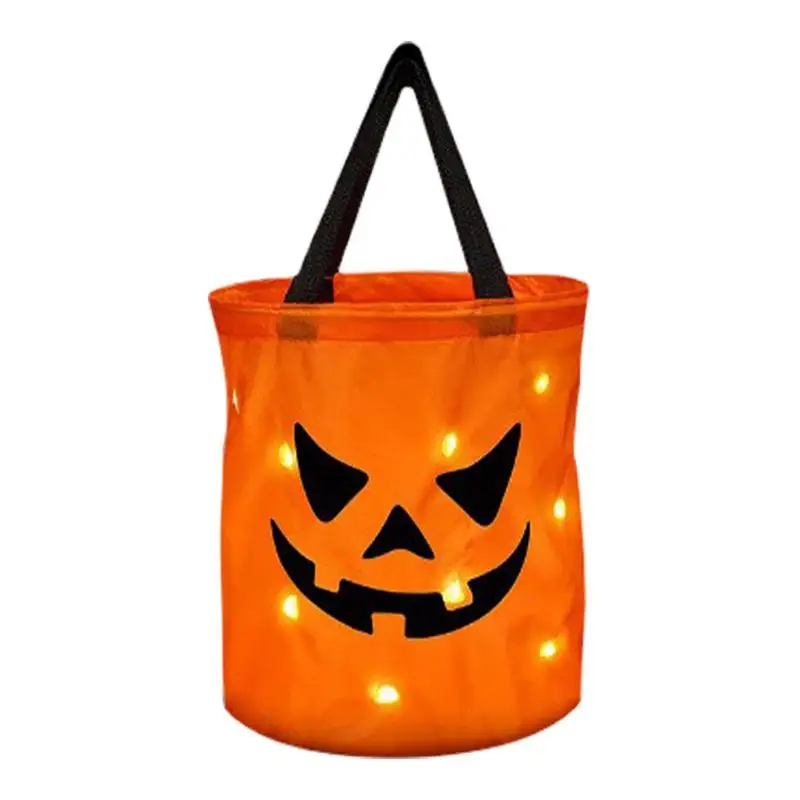 

Pumpkin Trick Or Treat Bags Light Up Halloween Party Pumpkin Bucket Trick Or Treat Bags Pumpkin Bag Multipurpose Goodie Bags For