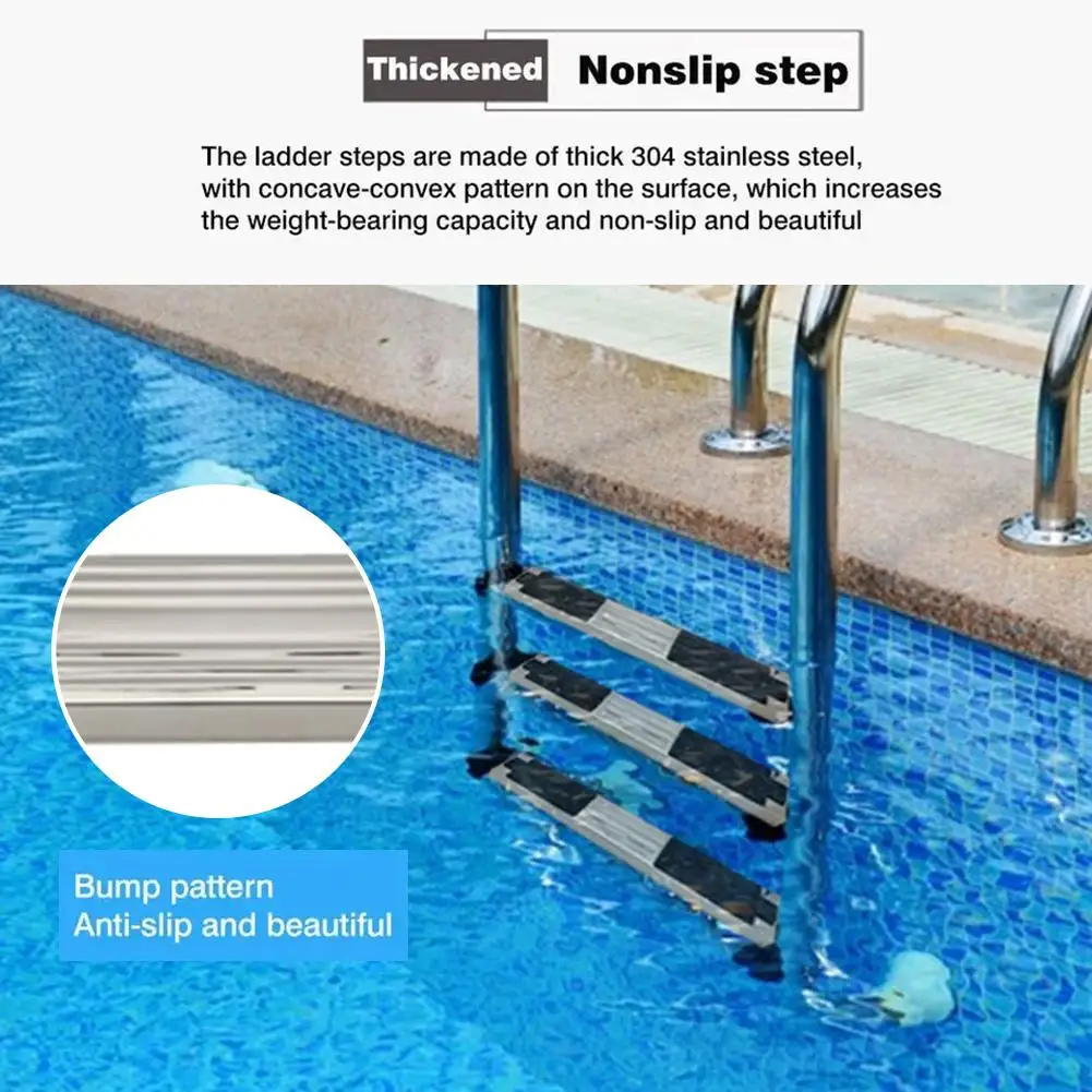 

Swimming Pool Stainless Steel Ladder Replacement Steps Ladder Pool Non-Slip Marine Yacht Swimming Accessory Replace Boat F0Y7