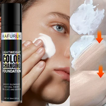 1pc Fondotinta magico che cambia colore Base per trucco Viso nudo Copertura completa Correttore opaco Trucco coreano a lunga durata per le donne Cosmti